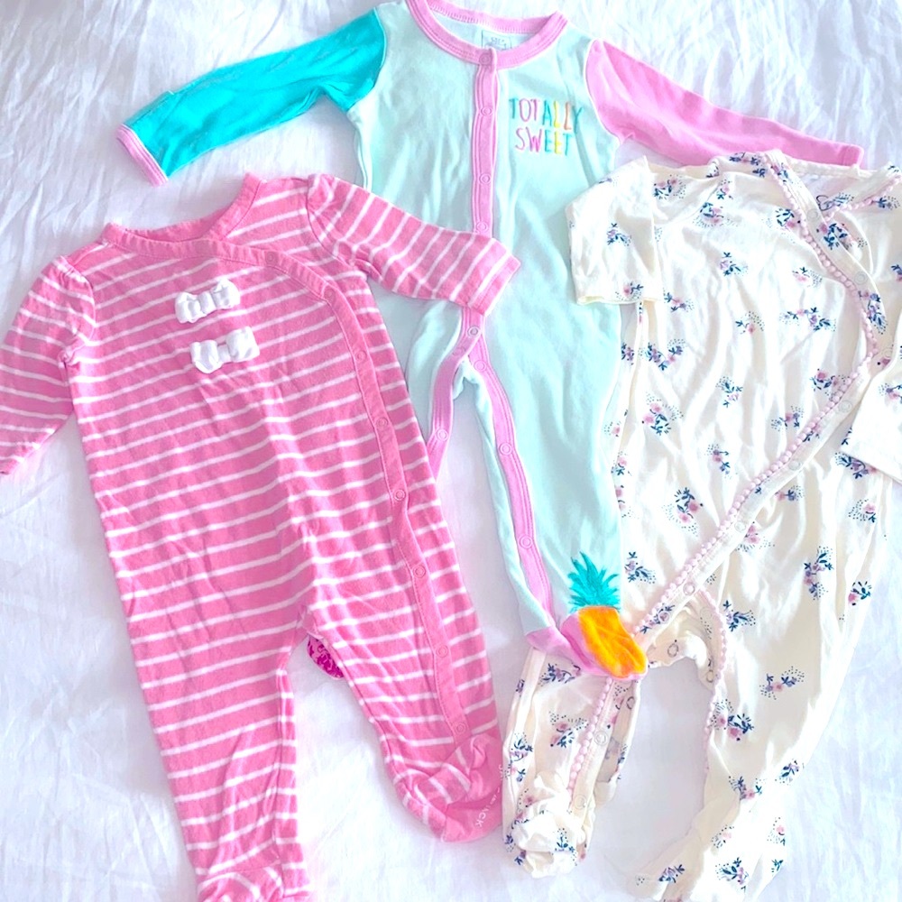 Bundle of footie pajamas